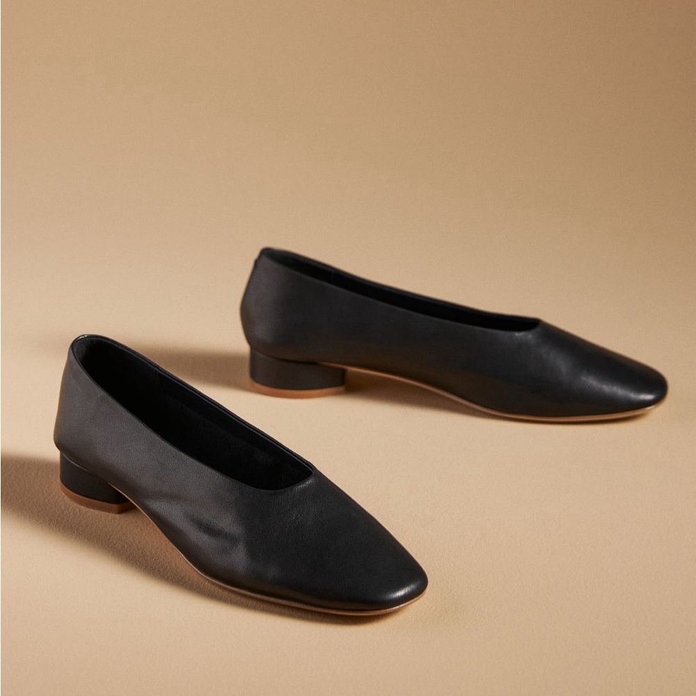 Brand new with box Jeffrey Campbell trustee leather ballet flats black size 10